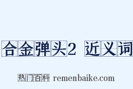 合金弹头2近义词是什么意思的图片